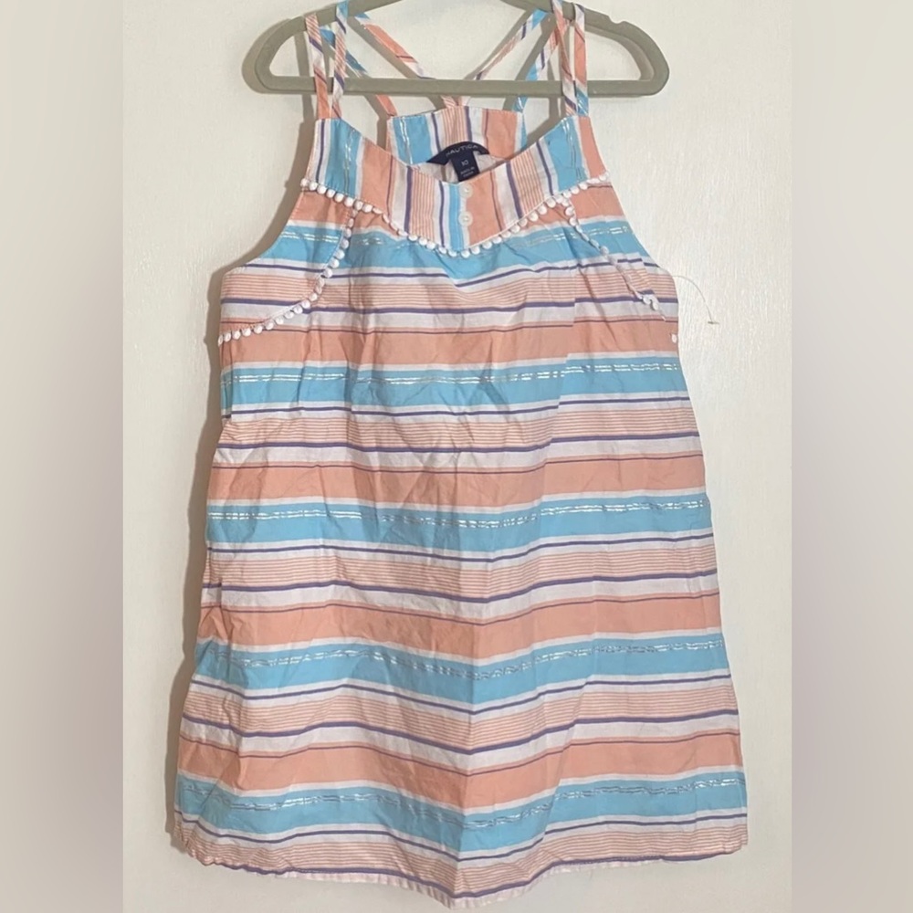 Nautica Girls 10 Cotton Summer Dress Stripes